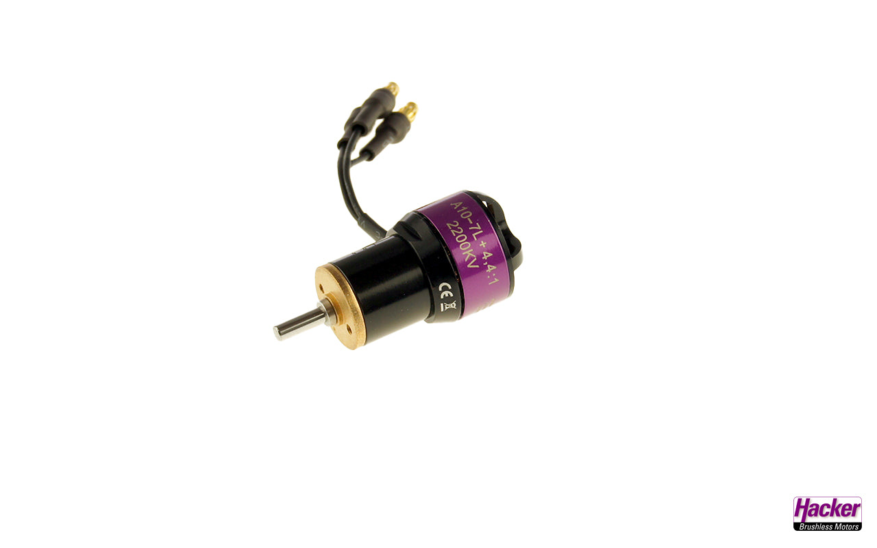Hacker A10-7L + 4.4:1 Gearbox, 2200 RPM/Volt, Hacker # 97104407