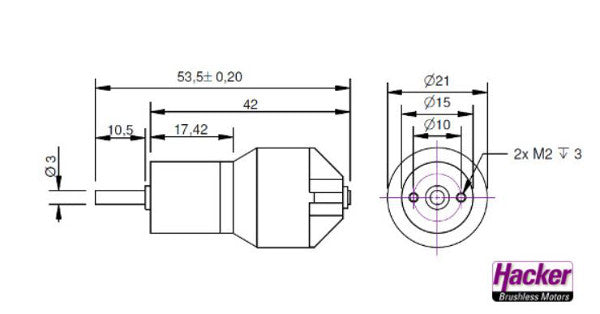 Hacker A10-13L + 4,4:1 Getriebe, 1200 U/Volt, Hacker # 97104410