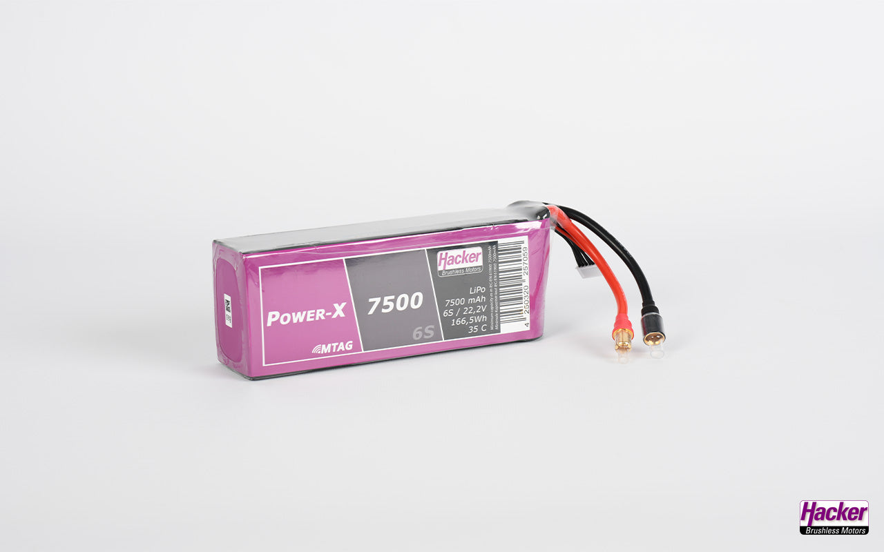 LiPo-Akku TF Power-X MTAG, 6S/7500mAh, 22.2V, 35C, Hacker, 175x65x45, 1037g