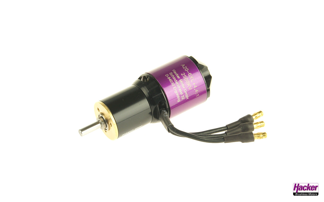 Hacker A20- 6XL, 10-pole EVO with Maxxon 4.4:1 gearbox