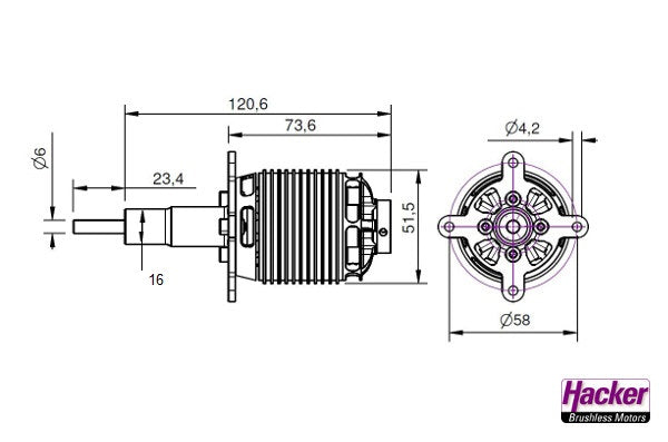 Hacker A50-14L Turnado V3 - Glider, 400U/min/V, Hacker # 97826735