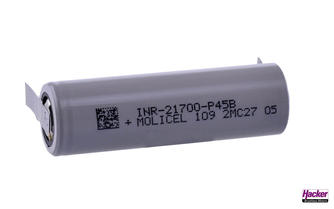 Li-ion battery with solder tag, 4500mAh, 45A, (2 pieces), Hacker # A43048