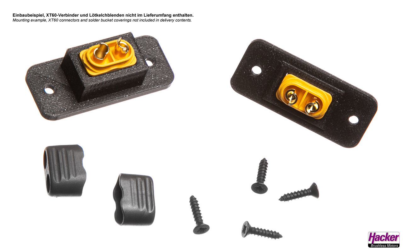 Mounting frame for XT60 plugs and sockets, Hacker # A85079