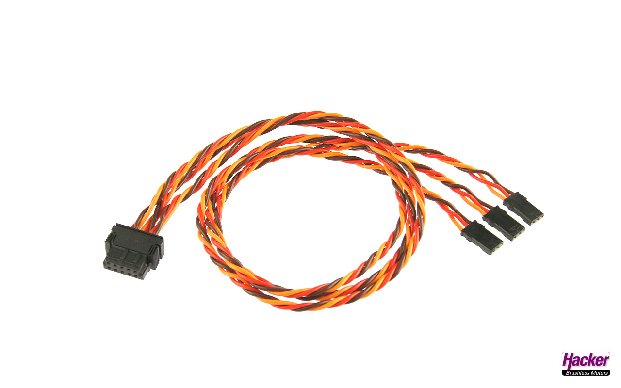 EWC9 fuselage cable with 3x JR sockets, 40cm long