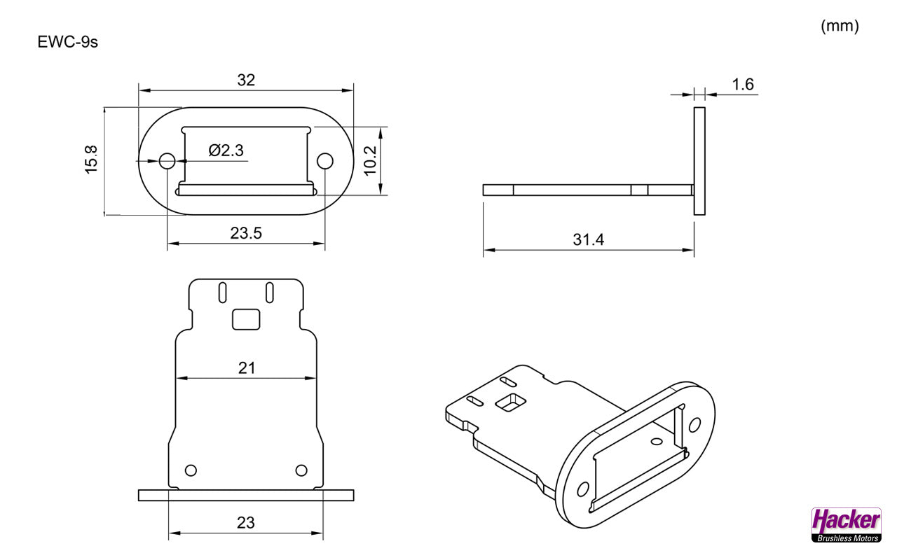 EWC9-S-Flächenstecker, für 3 Servostecker, zum löten, Hacker # A85116