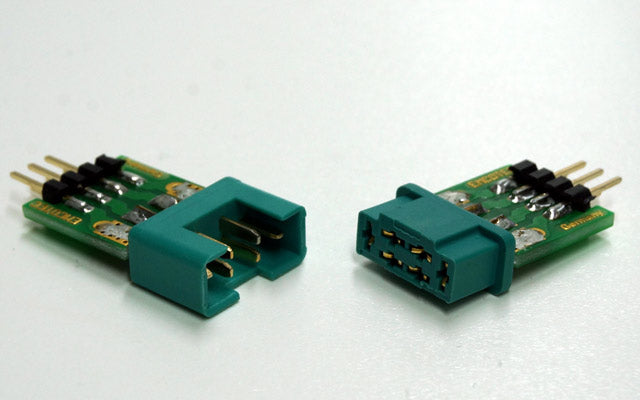 MPX-Steckverbinder mit JR/FUT Stiftleiste, Stecker, Buchse und Rahmen