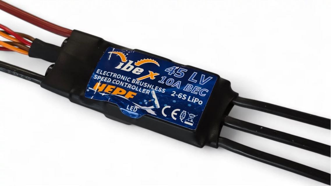 IBEX 45 LV brushless Regler mit Telem., 10A S-BEC, 45A, 2-6S, 62x27x13,5mm, 50g