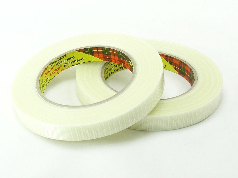 Glasfaserverstärktes Filament KREUZ-Klebeband 19mm breit, 50m Rolle