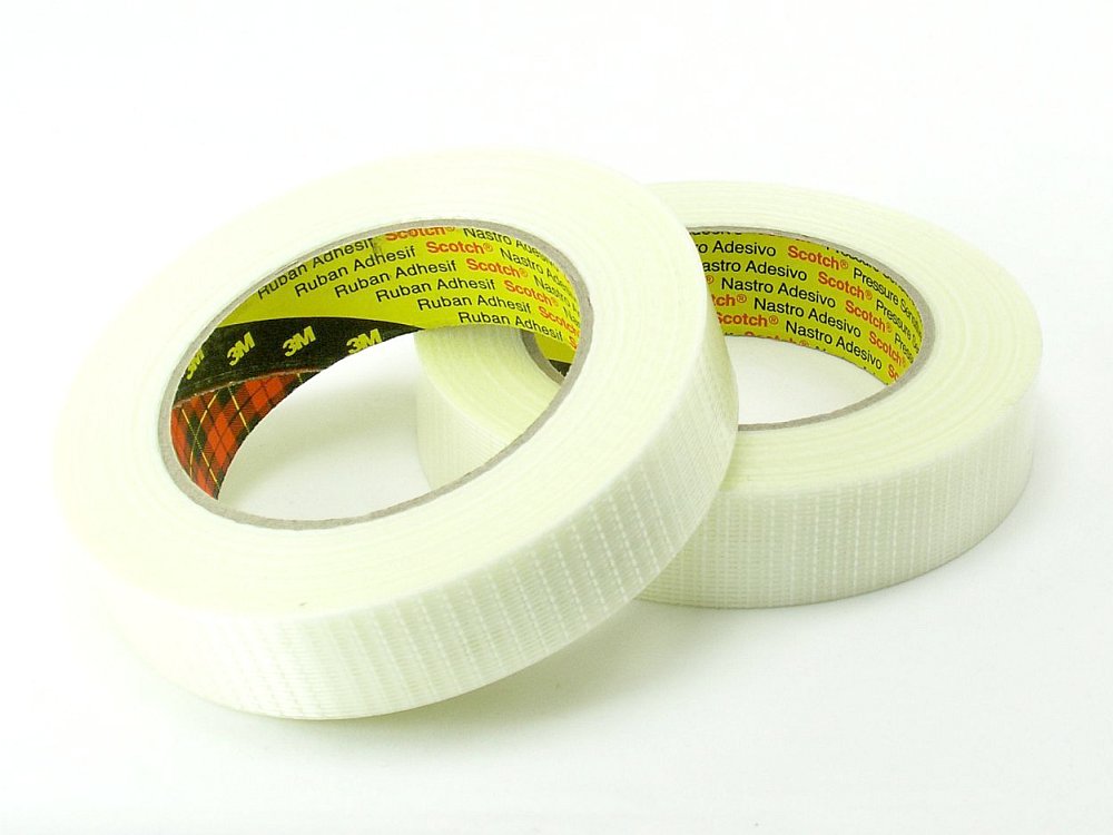 Glasfaserverstärktes Filament KREUZ-Klebeband 25mm breit, 50m Rolle