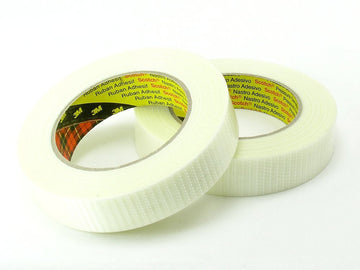 Glasfaserverstärktes Filament KREUZ-Klebeband 25mm breit, 50m Rolle