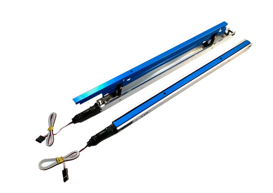 HEPF Elektrische Störklappen, 440mm (Paar) 7,4V, blau eloxiert