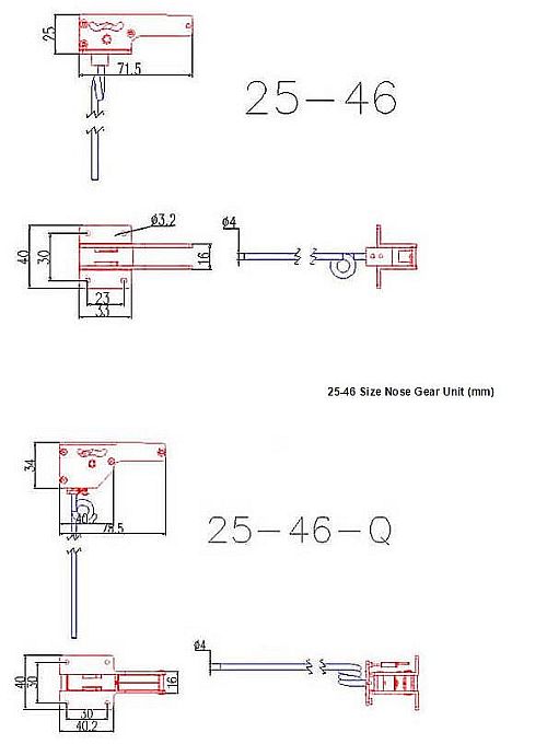 Einziehfahrwerk elekt. 25 - 46er Modelle, Dreibein, E-flite, # EFLG330