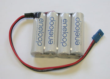 4-er Pack (flach) Panas. ENELOOP 2000mA, Empf.-/Senderakku m. 2x0.5mm² JR-Anschl
