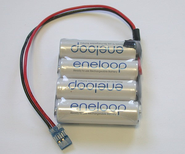 4-er Pack (flach) Panas. ENELOOP 2000mA, Empf.-/Senderakku m. 2x0.5mm² JR-Anschl