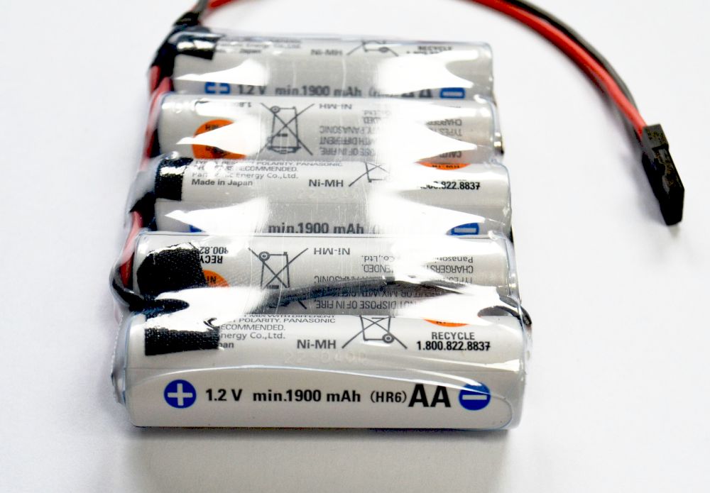 5-er Pack Sanyo 2000NiMH ENELOOP Flach (mit 0.5mm² JR Anschlußkabel)