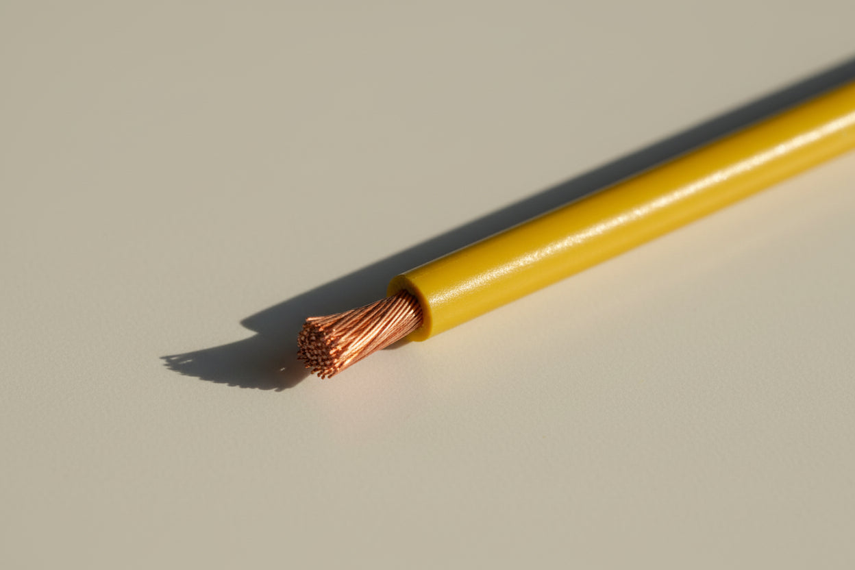Silikonkabel 1.5mm² gelb, extrem geschmeidig, "Menge 1" = 1m Liefermenge