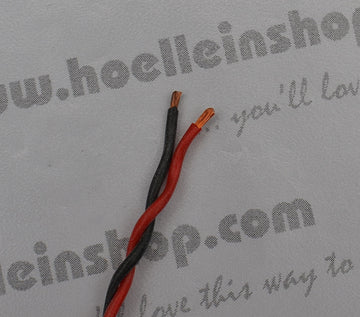 Silicone cable 2x0.5mm² red/black, twisted, "Quantity 1" = 1m delivery length