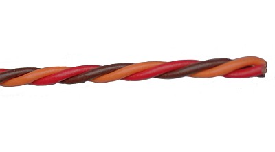 Servo cable twisted, ø3x0.25mm², Graupner color scheme approx. 13g/m, "Quantity 1" = 1m delivery