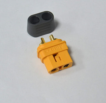 Goldbuchse XT-60LF mit Verriegelung u. Isoliergehäuse max. 60 A Dauer/100A Impuls
