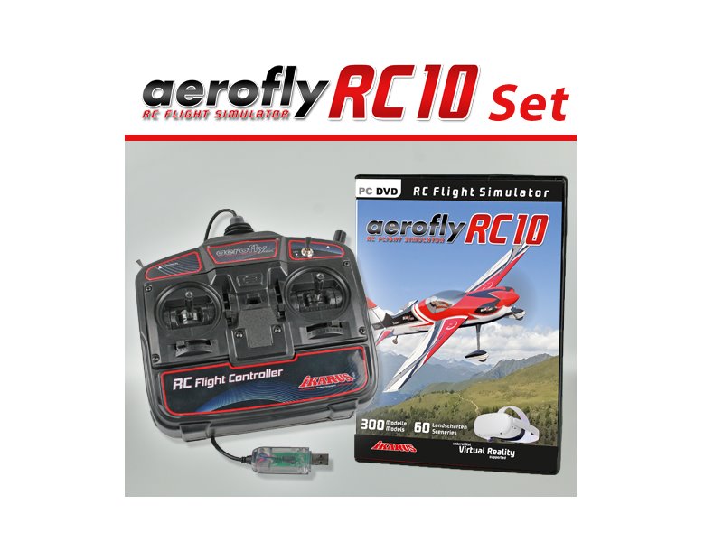aerofly RC10 (DVD for Windows 8.1/10/11 64-Bit) with USB FlightController