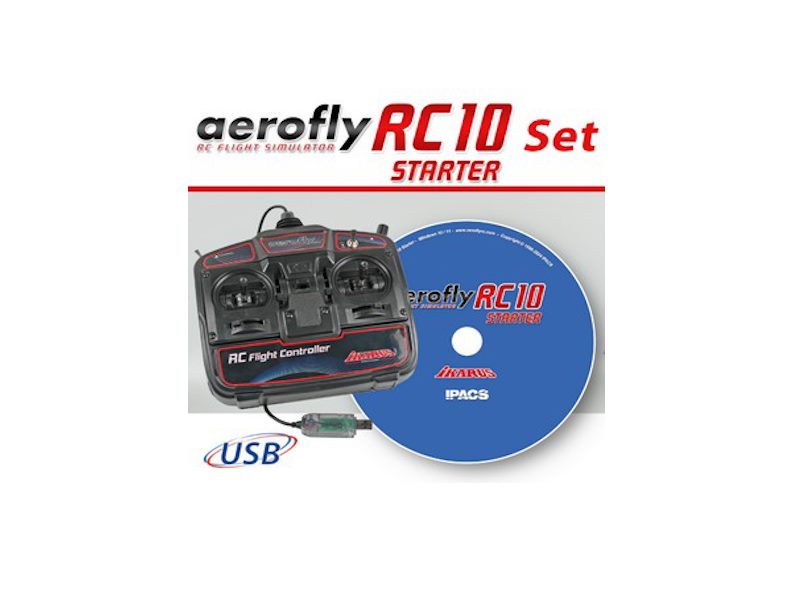 aerofly RC10 STARTER mit USB FlightController und Win 10/11 DVD