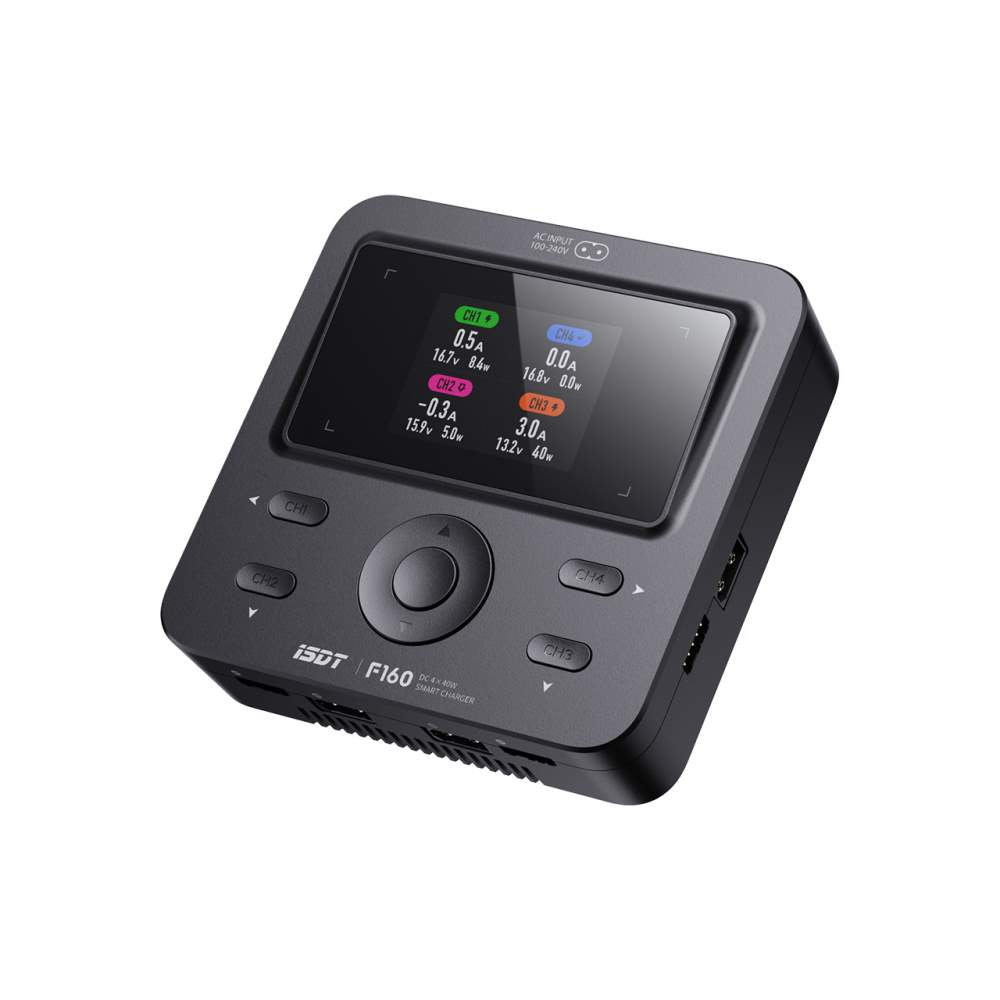 ISDT F160, 4 Fach Ladegerät, 0.2 - 5A, 4 x 40W, 4x 4S LiPo, 230V
