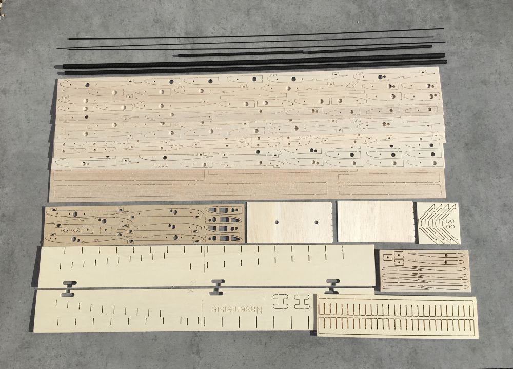 PURITO RES Wooden Glider Kit, 1990mm Wingspan, Holzmodellbau Schweiger