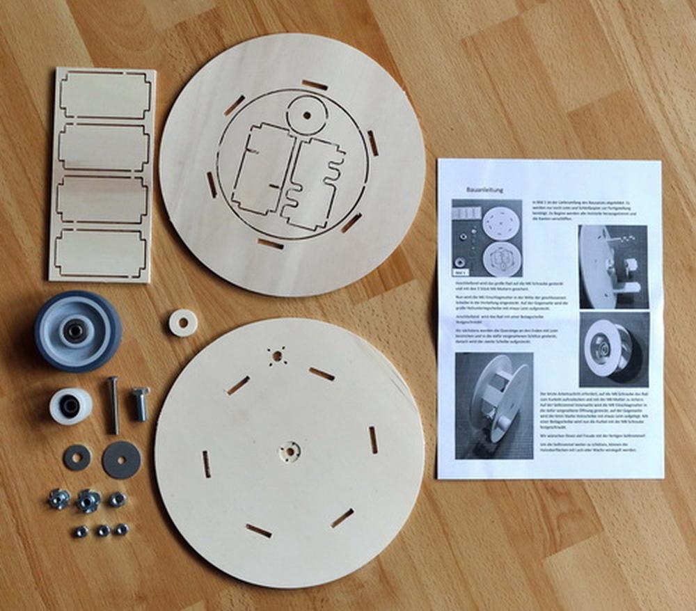 Deluxe-Seiltrommel für RES-Gummiseile, Bausatz aus Sperrholz