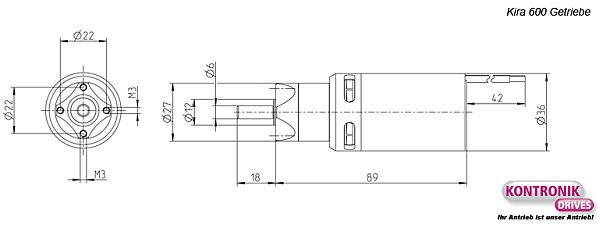 KIRA 600-24 with KPG27 6.7:1 gearbox