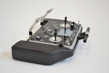Transmitter tray with storage compartments suitable for Jeti DC-14, DC-16, and DC-24