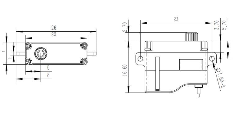 Servo KST, X06H-V6, 7mm HV, F3K Mini Digi, 6g, 20x7x16.6mm, 0.07s/18Ncm @ 8.4V