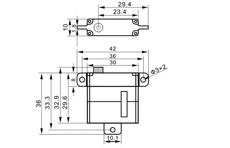 Servo KST X10 MINI, V8, 10mm HV, 5cm KABEL, 23g, 30 x 10 x 30mm, 68Ncm@7,4V