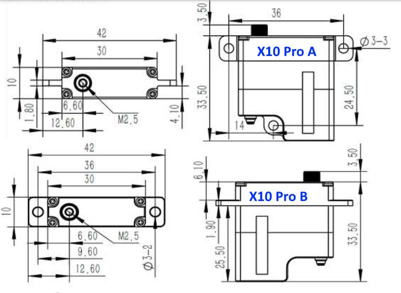 Servo KST X10 Pro A V8, Kabel kurz, 30x10x33.5mm, 115Ncm@8,4 V/Softstart, 25gr