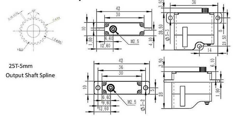 Servo KST X10 MINI Pro A V8, Kabel kurz, 30x10x28mm, 80Ncm@8,4 V/Softstart, 20gr