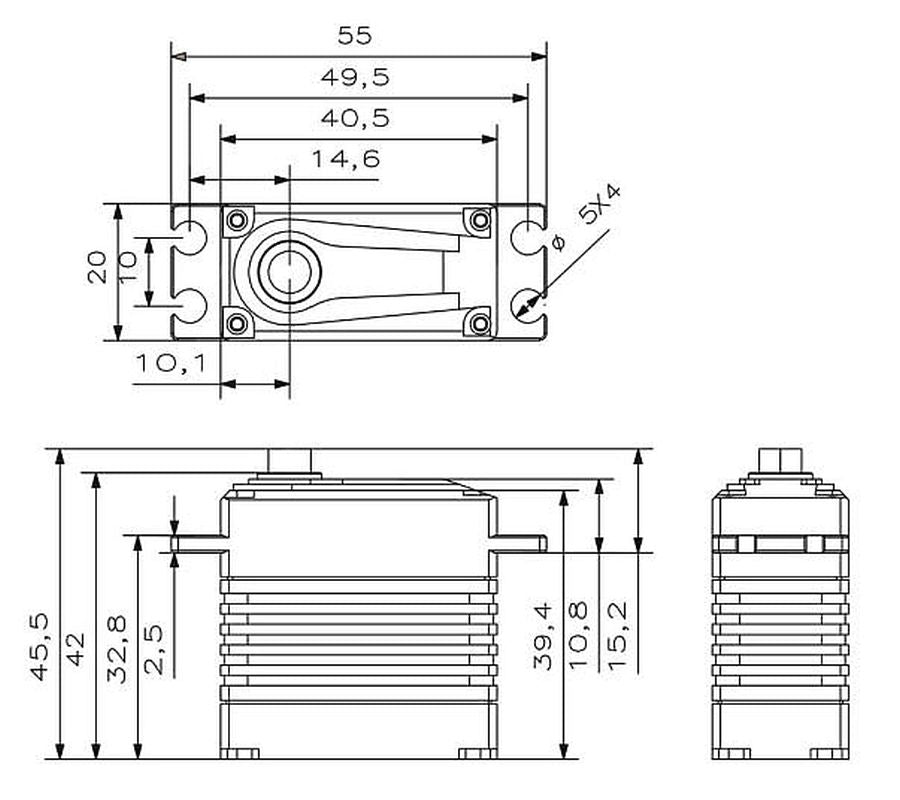 Servo KST, X20-3612, V8, BB, MG, 40.5x20x42mm, 78g, 400Ncm@8.4V
