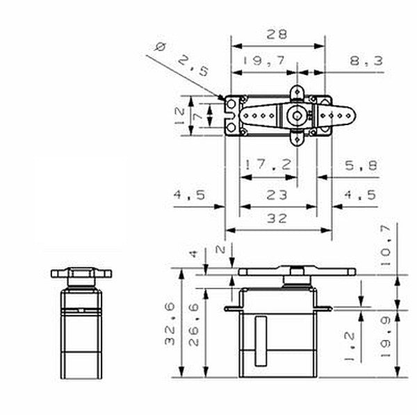 Servo KST, MS320 HV V2.0, 12mm Hochvolt Servo