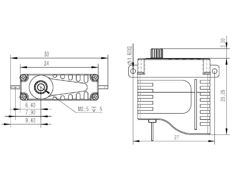 Servo KST, HS08 A V6, 8mm HV, Digital Wing Servo, for Thermal Gliders up to 2.5 kg