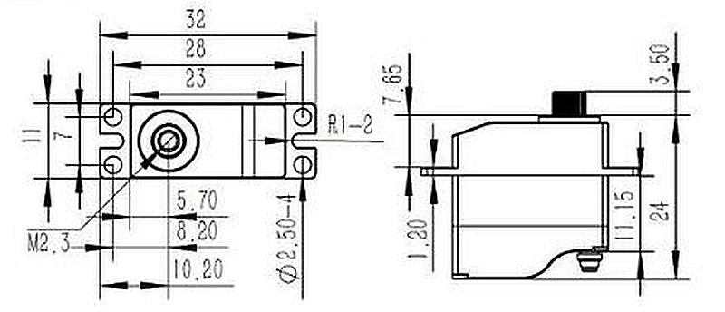 Servo KST CM509 MG, 23x11x24mm, 15g, 60 Ncm/8.4V
