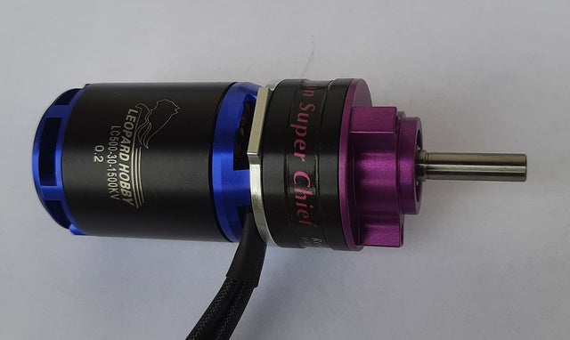 Leopard LC500-30, 6-pole, 1500KV with Super Chief 5:1, round shaft