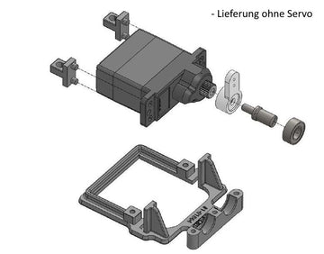 Servo frame with opposing bearing for Hitec HS-70 and HS-5070
