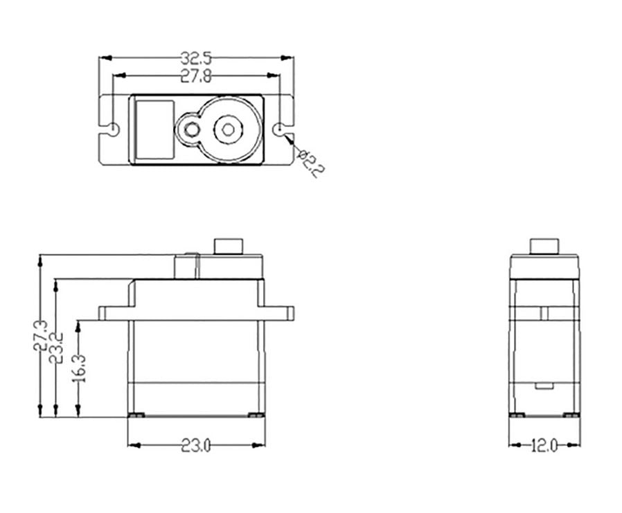 Servo MS-12015 DIGI, 23x12x27.3 mm, 15Ncm@6.0V, 10g. Multiplex # 1-02511
