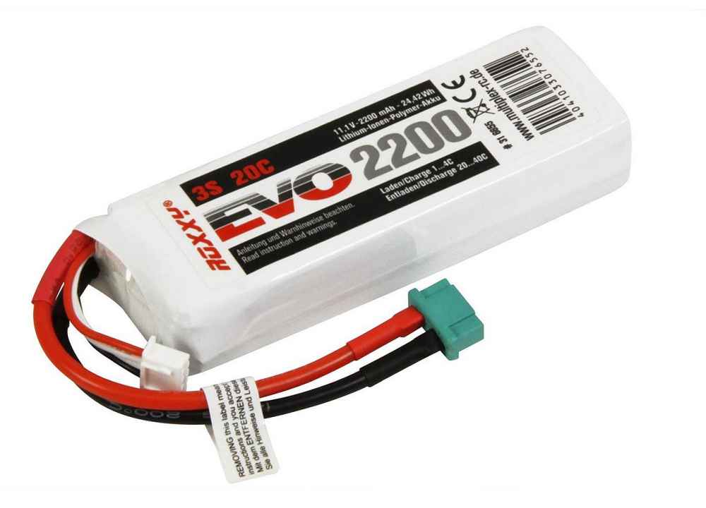 LiPo battery ROXXY® Evo 3S/2200mAh, 11.1V, 20C, MPX connector, 105x34x22mm, 167g
