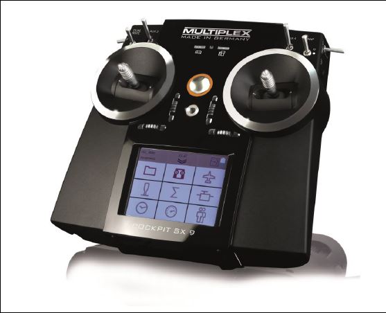Cockpit SX 9, 9-channel transmitter with DR 9 receiver, 2.4GHz, Multiplex # 25161