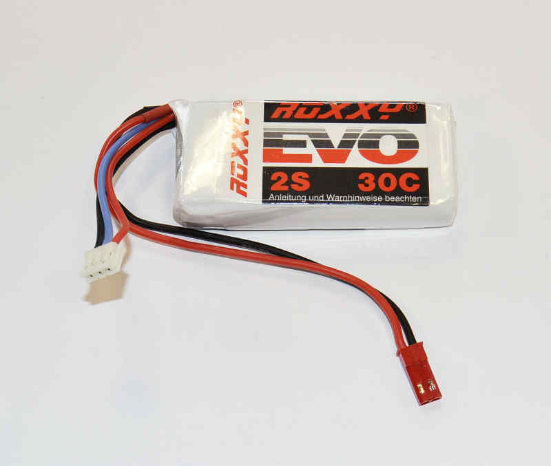 LiPo-Akku ROXXY® Evo 2S/850mAh, 7.4V, 30C. 69x30x13mm, 49g, # 316602