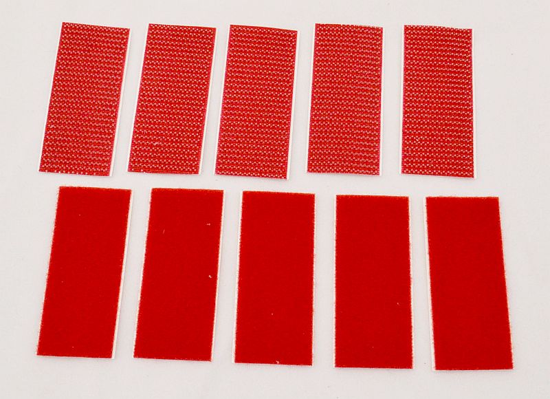 Hook and loop sections 60mm red (hook/velour), Multiplex # 683112