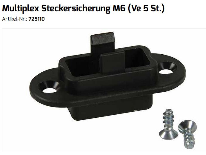 Steckersicherung für MPX-Stecker, (VE 5), Multiplex # 725110