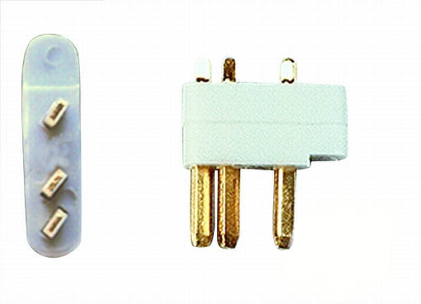 Stecker 3-polig, grau zum Anlöten (5 STÜCK) # 86208 , # 85218
