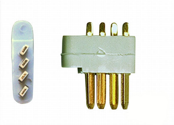 Stecker 4-polig, grau zum Anlöten (5er-Pack) # 86210, # 85222