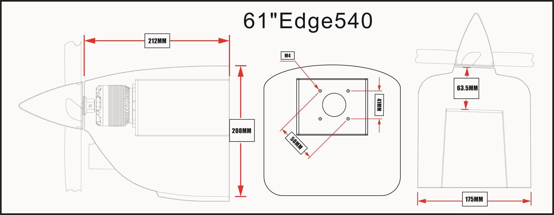EDGE 540 60, yellow/grey/white, wingspan 1550mm, Braeckmann # EDGE-540-61-GELB
