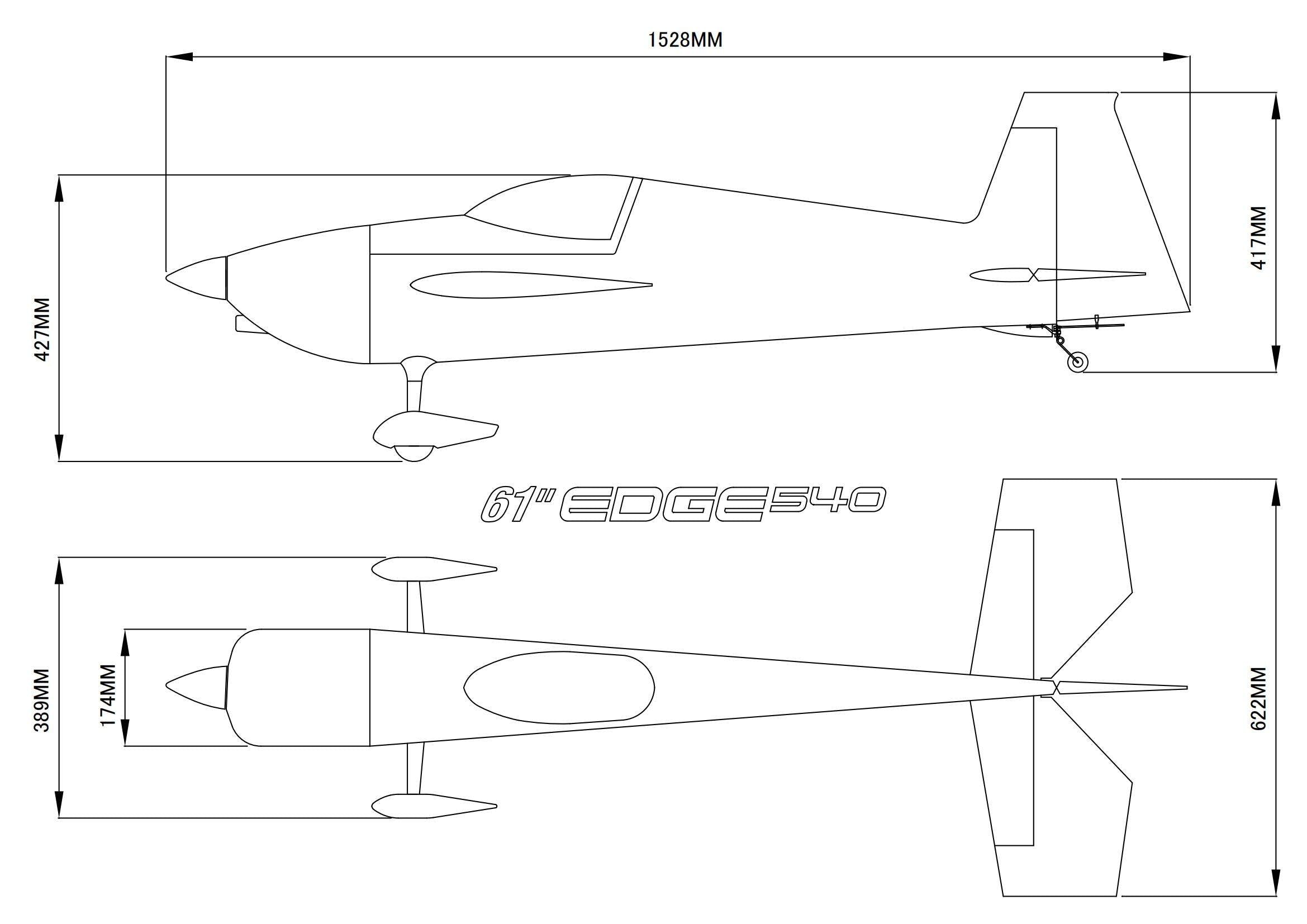 EDGE 540 60, green/grey/white, Wingspan 1550mm, Braeckmann # EDGE-540-61-GRÜN"